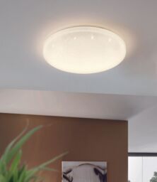 Loops 2 PACK Wall Flush Ceiling Light White Shade White Plastic Crystal Effect LED - thumbnail 3