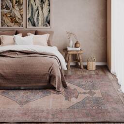 Kukoon Distressed Beige Soft Washable & Liquid Repellent Living Room Area Rug in Light Sand - Size: 80 cm x 300 cm - thumbnail 5