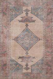 Kukoon Distressed Beige Soft Washable & Liquid Repellent Living Room Area Rug in Light Sand - Size: 80 cm x 300 cm - thumbnail 1