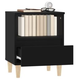 Berkfield Home Bedside Cabinet Black 40x35x50 cm - Size: 40 x 35 x 50 cm - thumbnail 5
