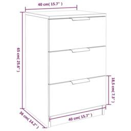 Berkfield Home Bedside Cabinet Concrete Grey 40x36x65 cm - Size: 40 x 36 x 65 cm - thumbnail 9