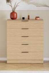 Home Discount Vida Designs Trega 5 Drawer Chest of Drawers Space Saving Bedroom in Light Brown - thumbnail 3