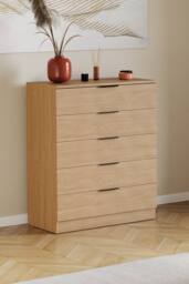 Home Discount Vida Designs Trega 5 Drawer Chest of Drawers Space Saving Bedroom in Light Brown - thumbnail 1