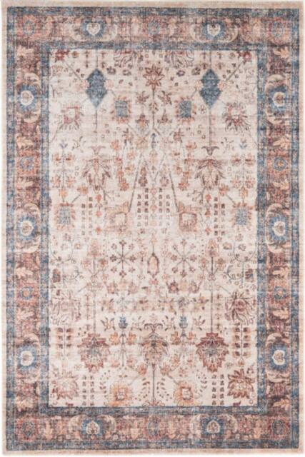 Kukoon Taupe Distressed Extra Large Rugs 280cm x 370cm Machine Washable Mat in Beige - Size: 280 cm x 370 cm
