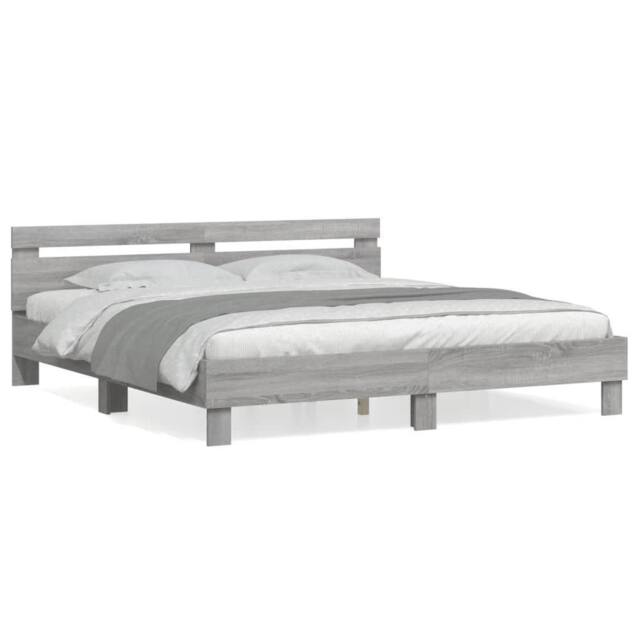 Berkfield Home Bed Frame without Mattress Grey Sonoma 180x200 cm Super King - image 1