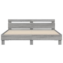 Berkfield Home Bed Frame without Mattress Grey Sonoma 180x200 cm Super King - thumbnail 5