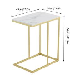 ERGOVEXA Side End Table Over Sofa Bed Table Lazy Storage Stand Solid Firm in Gold - thumbnail 2