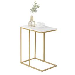 ERGOVEXA Side End Table Over Sofa Bed Table Lazy Storage Stand Solid Firm in Gold - thumbnail 3