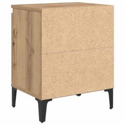 Berkfield Home Artisan Oak Bedside Table Artisan Oak Engineered wood, Metal in Brown - thumbnail 8