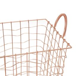 Orsina Stylish Copper Plated Basket, Functional Wireframe Basket For Kitchen, High Quality Contemporary Basket in Gold - thumbnail 4