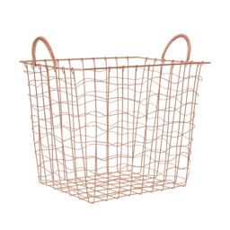 Orsina Stylish Copper Plated Basket, Functional Wireframe Basket For Kitchen, High Quality Contemporary Basket in Gold