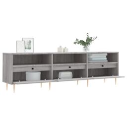 Berkfield Home TV Cabinet Grey Sonoma 150x30x44.5 cm Engineered Wood - thumbnail 4