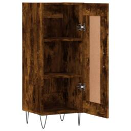 Berkfield Home Sideboard Smoked Oak 34.5x34x90 cm Engineered Wood in Brown - thumbnail 6