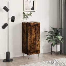Berkfield Home Sideboard Smoked Oak 34.5x34x90 cm Engineered Wood in Brown - thumbnail 2