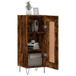 Berkfield Home Sideboard Smoked Oak 34.5x34x90 cm Engineered Wood in Brown - thumbnail 4