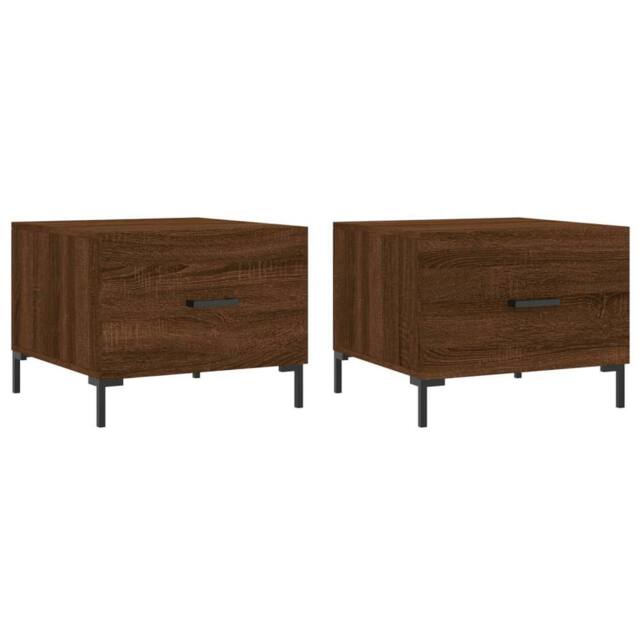 Berkfield Home Coffee Tables 2 pcs Brown Oak 50x50x40 cm Engineered Wood - Size: 50 x 50 x 40 cm - image 1