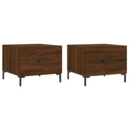Berkfield Home Coffee Tables 2 pcs Brown Oak 50x50x40 cm Engineered Wood - Size: 50 x 50 x 40 cm - thumbnail 1