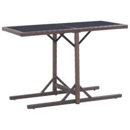 Berkfield Home 3 Piece Garden Dining Set Poly Rattan & Tempered Glass Brown - thumbnail 7