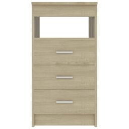 Berkfield Home Drawer Cabinet Sonoma Oak 40x50x76 cm Engineered Wood in Brown - Size: 40 x 50 x 76 cm - thumbnail 4