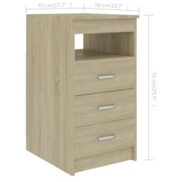 Berkfield Home Drawer Cabinet Sonoma Oak 40x50x76 cm Engineered Wood in Brown - Size: 40 x 50 x 76 cm - thumbnail 6