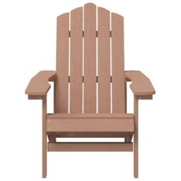 Berkfield Home Garden Adirondack Chairs with Table HDPE Brown - thumbnail 4