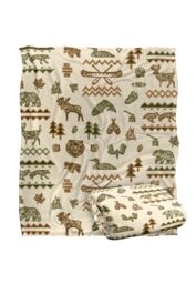 JQ Licensing Lodge Cabin Silky Touch Super Soft Throw Blanket 152 X 127 cm in White - thumbnail 2