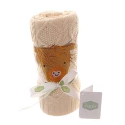 Ziggle Baby Blanket Highland Cow Beige - thumbnail 4