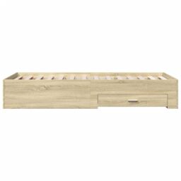 Berkfield Home Bed Frame with Drawers without Mattress Sonoma Oak 100x200 cm in Brown - thumbnail 5