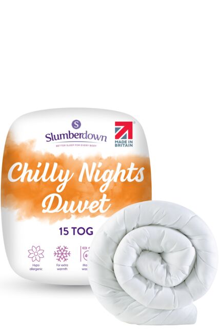 Slumberdown Chilly Nights 15 Tog Winter Duvet in White - Size: Super King - image 1