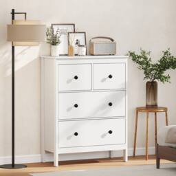 HOMCOM Modern Chest of Drawers, 4 Drawer Dresser for Bedroom, White - thumbnail 1