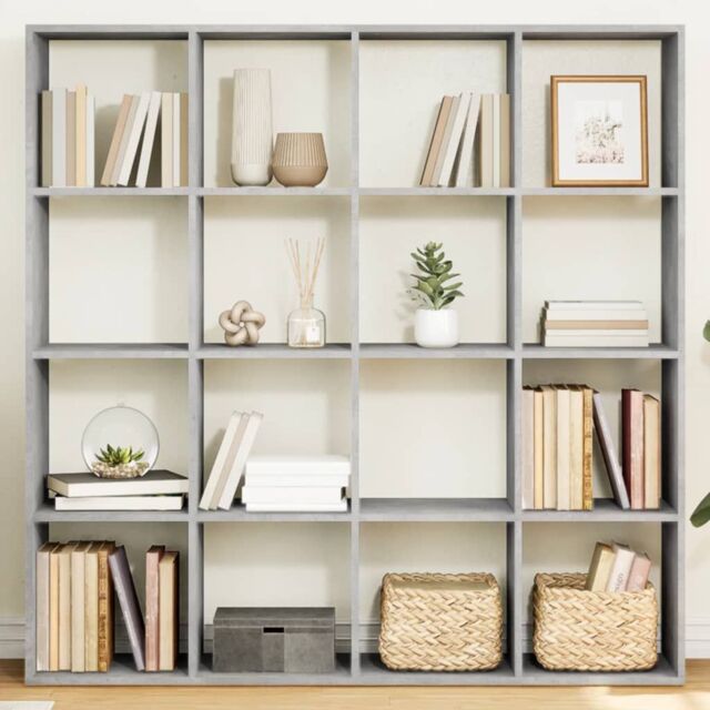 Berkfield Home Book Cabinet Concrete Grey 137.5x29x137.5 cm Engineered Wood - image 1