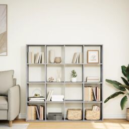 Berkfield Home Book Cabinet Concrete Grey 137.5x29x137.5 cm Engineered Wood - thumbnail 3