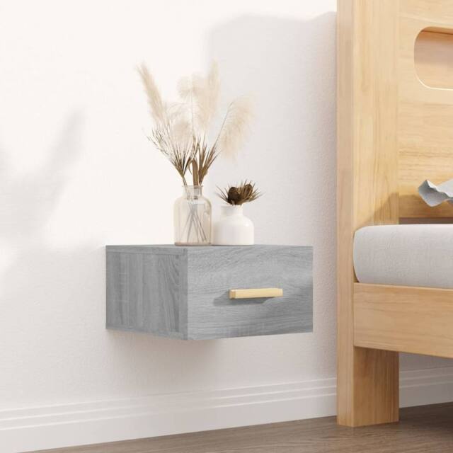 Berkfield Home Stunning Wall-mounted Bedside Cabinets 2 pcs Grey Sonoma 35x35x20 cm - Size: 35 x 35 x 20 cm - image 1