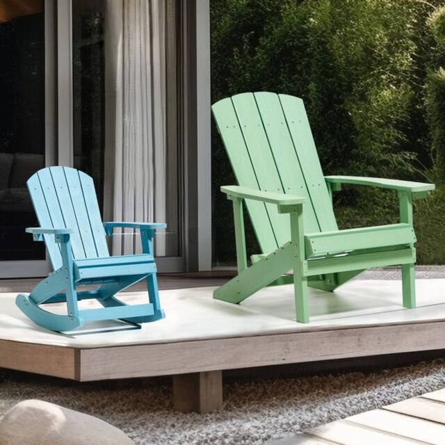 Wyld and Coco Garden Kids Rocking Chair - Kid-Sized Outdoor Rocker Light Blue - image 1