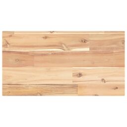Berkfield Home Floating Shelf 60x20x2 cm Untreated Solid Wood Acacia in Brown - Size: 60 x 20 x 2 cm - thumbnail 2