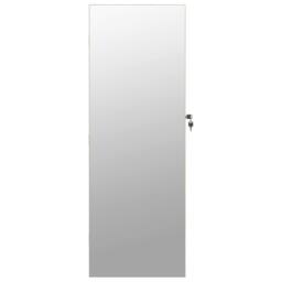 Berkfield Home Mirror Jewellery Cabinet with LED Lights Wall Mounted in Brown - thumbnail 4
