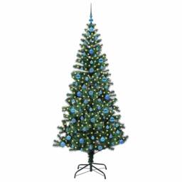 Berkfield Home Elegant Artificial Pre-lit Christmas Tree Green 210 cm PVC & Metal