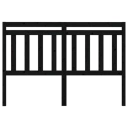 Berkfield Home Bed Headboard Black 126x4x100 cm Solid Wood Pine - Size: 126 x 4 x 100 cm - thumbnail 3