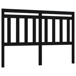 Berkfield Home Bed Headboard Black 126x4x100 cm Solid Wood Pine - Size: 126 x 4 x 100 cm - thumbnail 2