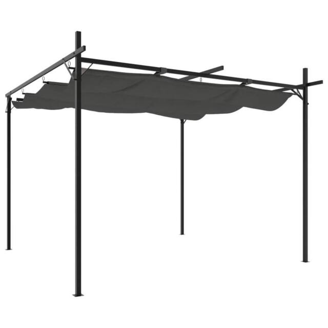 Berkfield Home Pergola with Retractable Roof Anthracite 295x292x230 cm in Black - Size: 295 x 292 x 230 cm - image 1