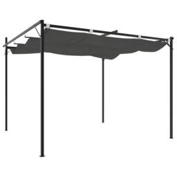 Berkfield Home Pergola with Retractable Roof Anthracite 295x292x230 cm in Black - Size: 295 x 292 x 230 cm - thumbnail 5