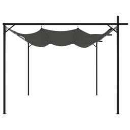 Berkfield Home Pergola with Retractable Roof Anthracite 295x292x230 cm in Black - Size: 295 x 292 x 230 cm - thumbnail 4