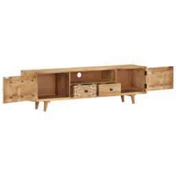 Berkfield Home TV Cabinet 140x30x40 cm Solid Mango Wood in Brown - Size: 140 x 30 x 40 cm - thumbnail 3