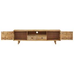 Berkfield Home TV Cabinet 140x30x40 cm Solid Mango Wood in Brown - Size: 140 x 30 x 40 cm - thumbnail 4