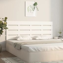 Berkfield Home Headboard White 200x3x80 cm Solid Wood Pine - Size: 200 x 3 x 80 cm - thumbnail 4
