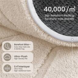 FORGEVIO Cream 200 x 300 cm (6 ft 7 in x 9 ft 6 in) Large Rugs - Size: 100 cm diameter - thumbnail 4