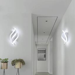 Pheashine White 36cm Spiral LED Wall Light 22W 6000K Cool White Aluminum Acrylic - thumbnail 6