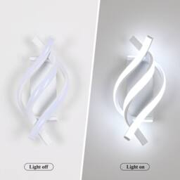 Pheashine White 36cm Spiral LED Wall Light 22W 6000K Cool White Aluminum Acrylic - thumbnail 4