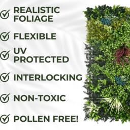 Ark Mat Lushspire Artificial Plant Wall Panel 50x100cm - Indoor & Outdoor in Green - Size: 50x100 cm - thumbnail 3