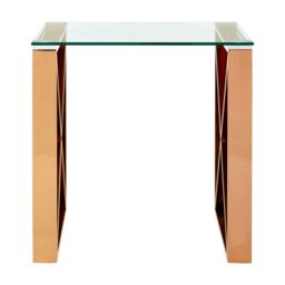 Orsina Durable Cross Legs End Table, Stylish Design Side Table For Livingroom, Versatile Side Table in Rose Gold - thumbnail 2